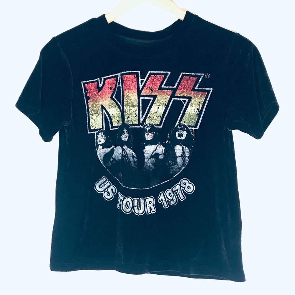 Forever 21 KISS Band Velour Crop Top US Tour 1978